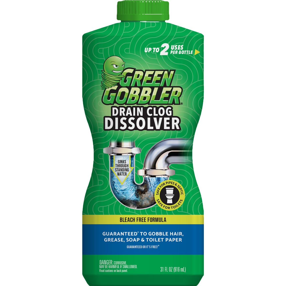 Green Gobbler Dissolve Drain Clog Remover, 31 oz