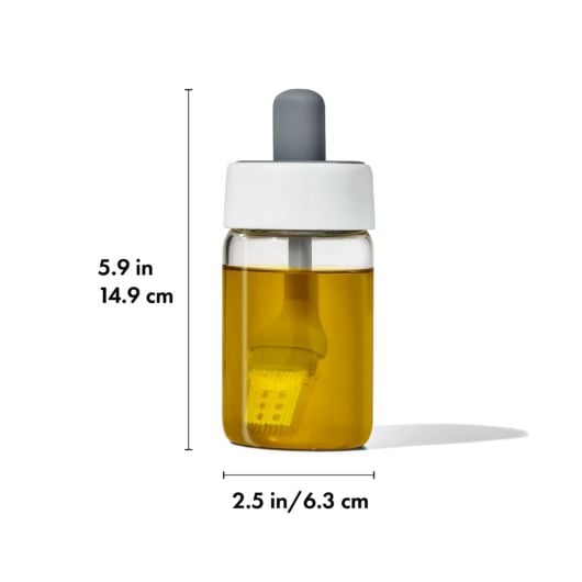 OXO Glass Oil Bottle & Silicone Brush Set