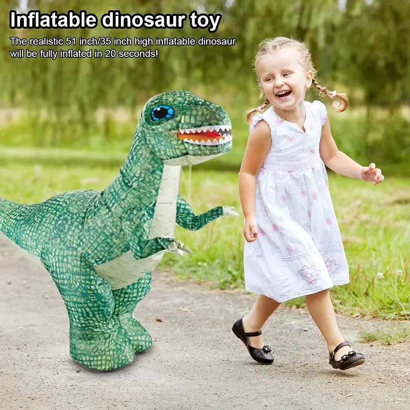 Remote Control Inflatable T-Rex Dinosaur Toy – 30" Tall – Blue/Green – Each Sold Separately