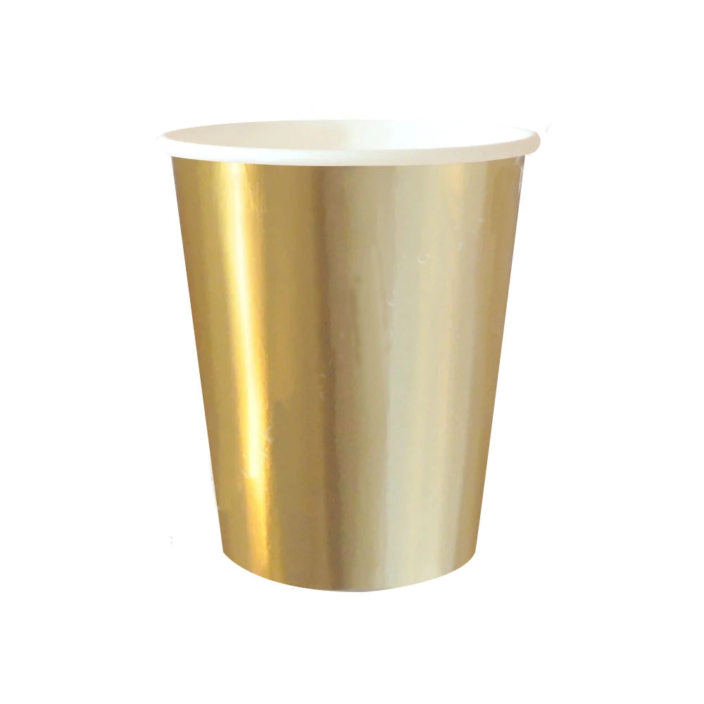 Gold Foil Paper Cups - 9oz – 10pk