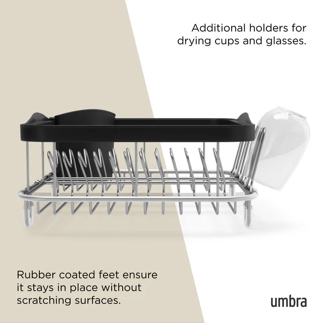 Umbra Sinkin Multi Use Dish Rack – Black/Nickel