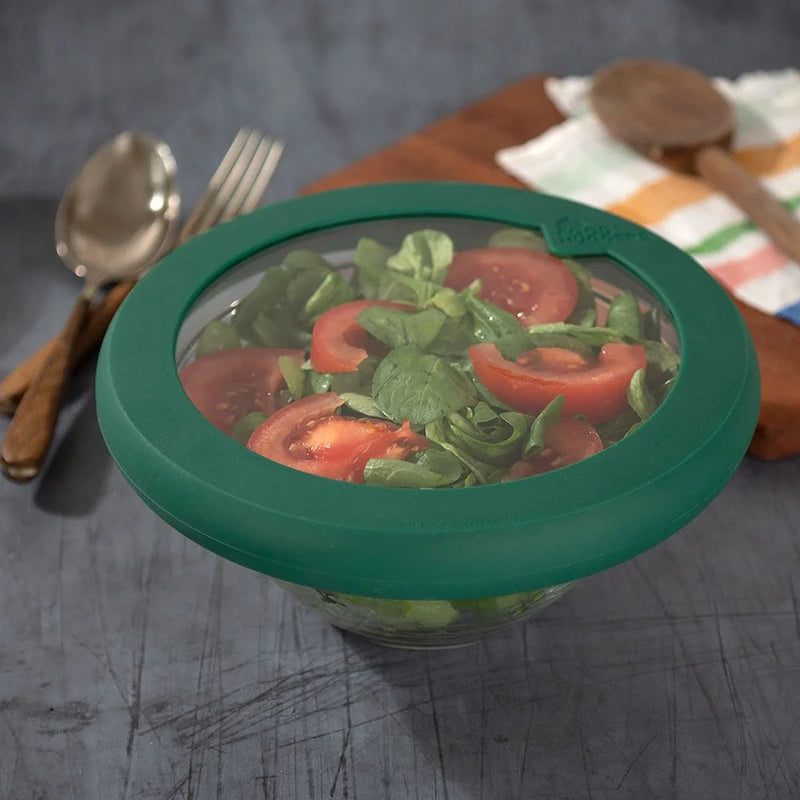 Food Huggers Cover Seal Foods & Containers – X-Large Glass Bowl Lid – Green