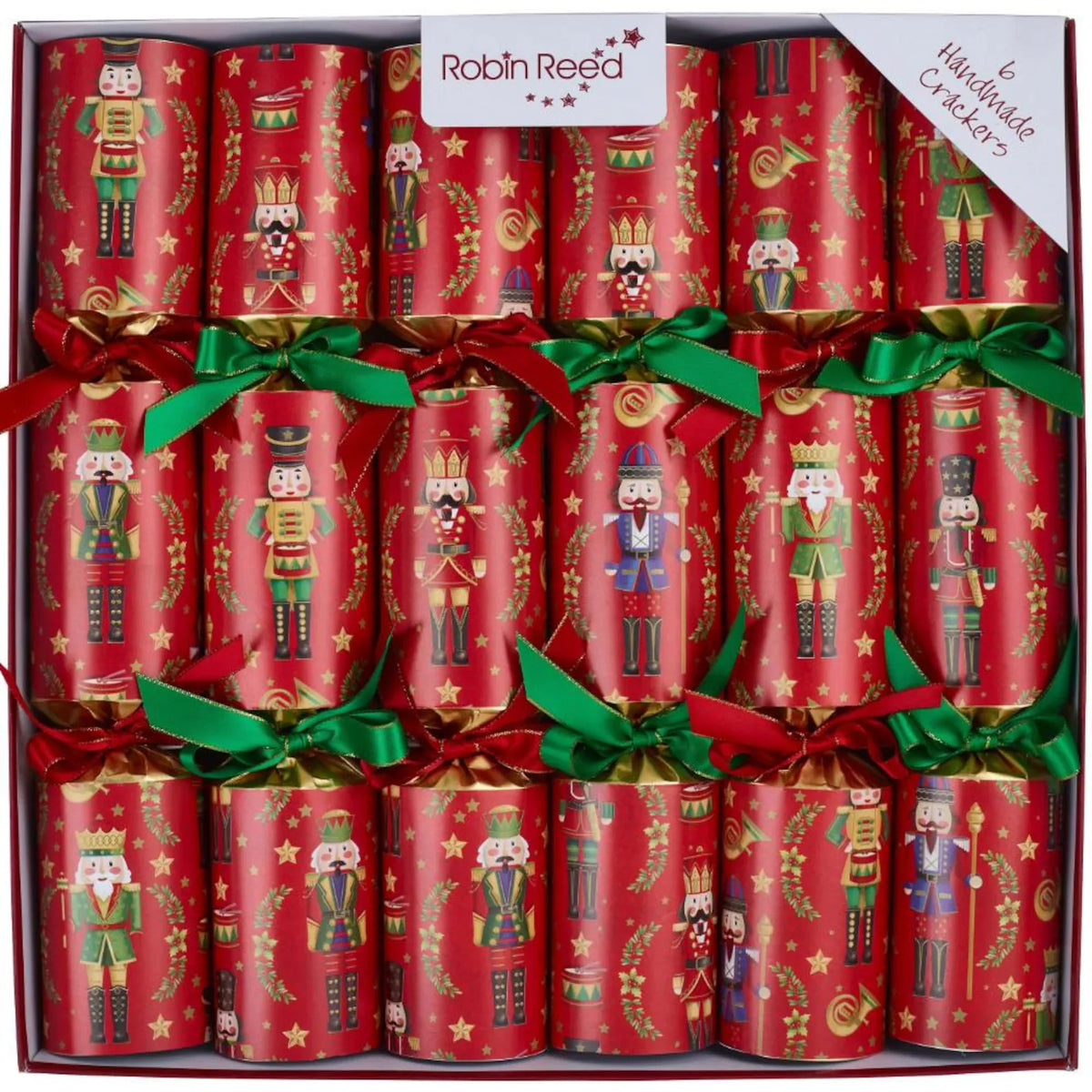 Robin Reed Christmas Party Crackers – Red Royal Nutcracker – 6 Pack