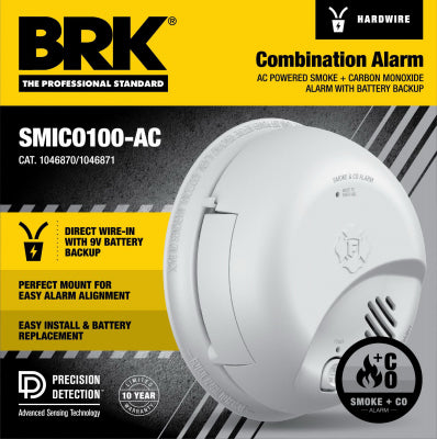 BRK 120V Hardwired Smoke & Carbon Monoxide Alarm - SC9120B