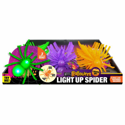 Halloween Light Up Spider – 4" – Assorted Colors