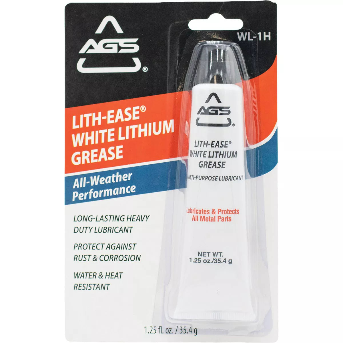AGS Lith-Ease Tube White Lithium Grease – 1.25 oz.