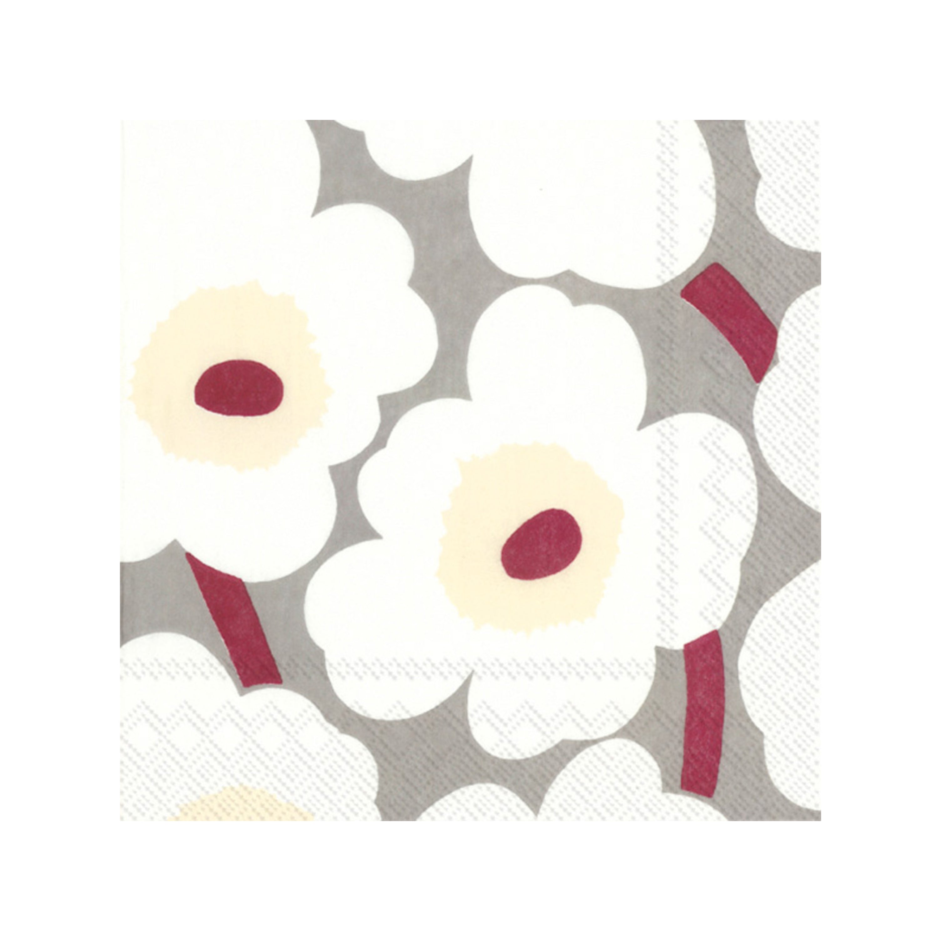 Marimekko Cocktail Beverage Napkins | Grey Cream – 20pk