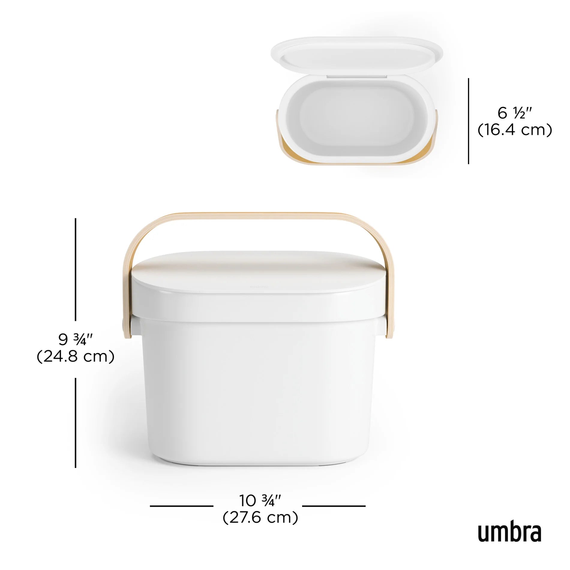 Umbra Easy Clean Compost Bin – 1 Gallon Capacity – White/Natural