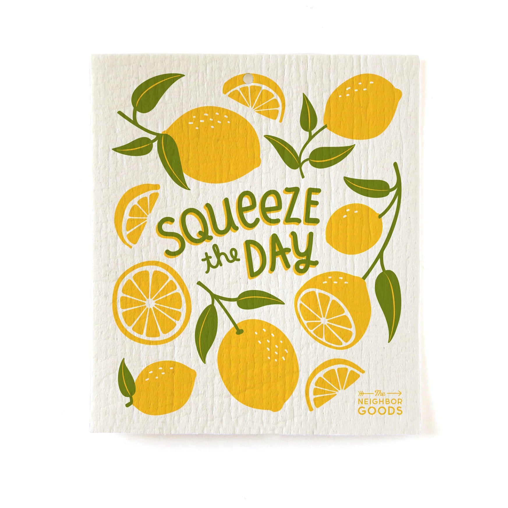 Dish Towel & Sponge Cloth Gift Set – Lemons - "Squeeze The Day"