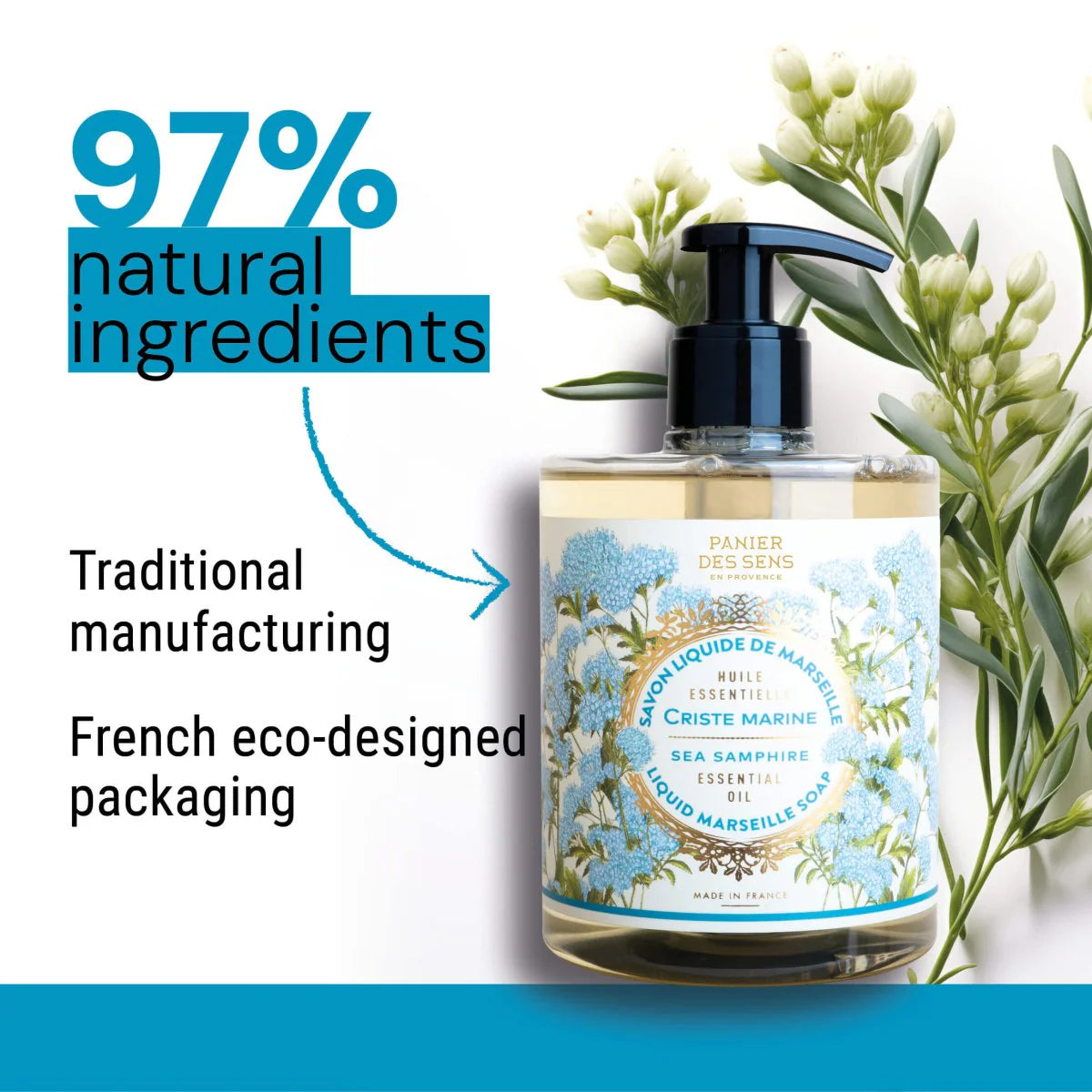 Panier Des Sens Liquid Marseille Soap – Sea Samphire - 16.9oz.