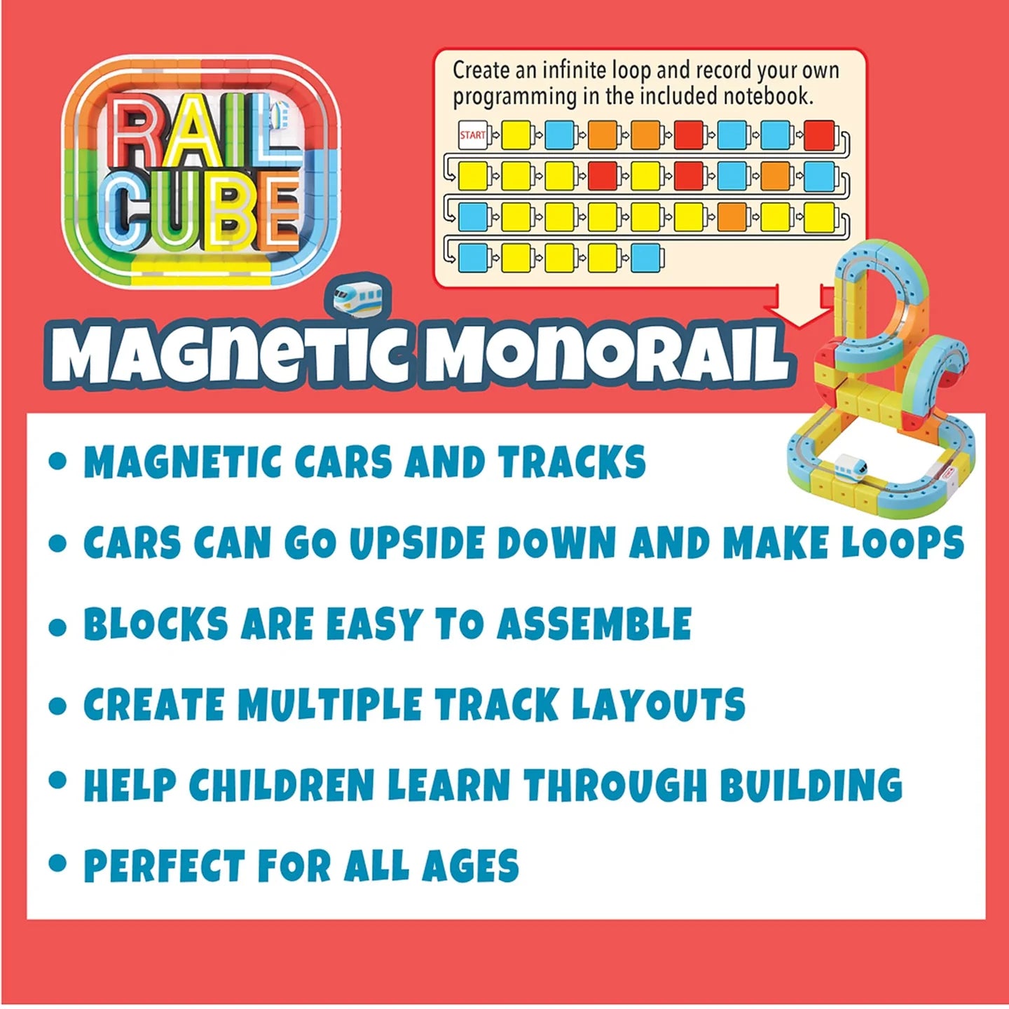 Meekins Rail Cube Magnetic Monorail Deluxe Set
