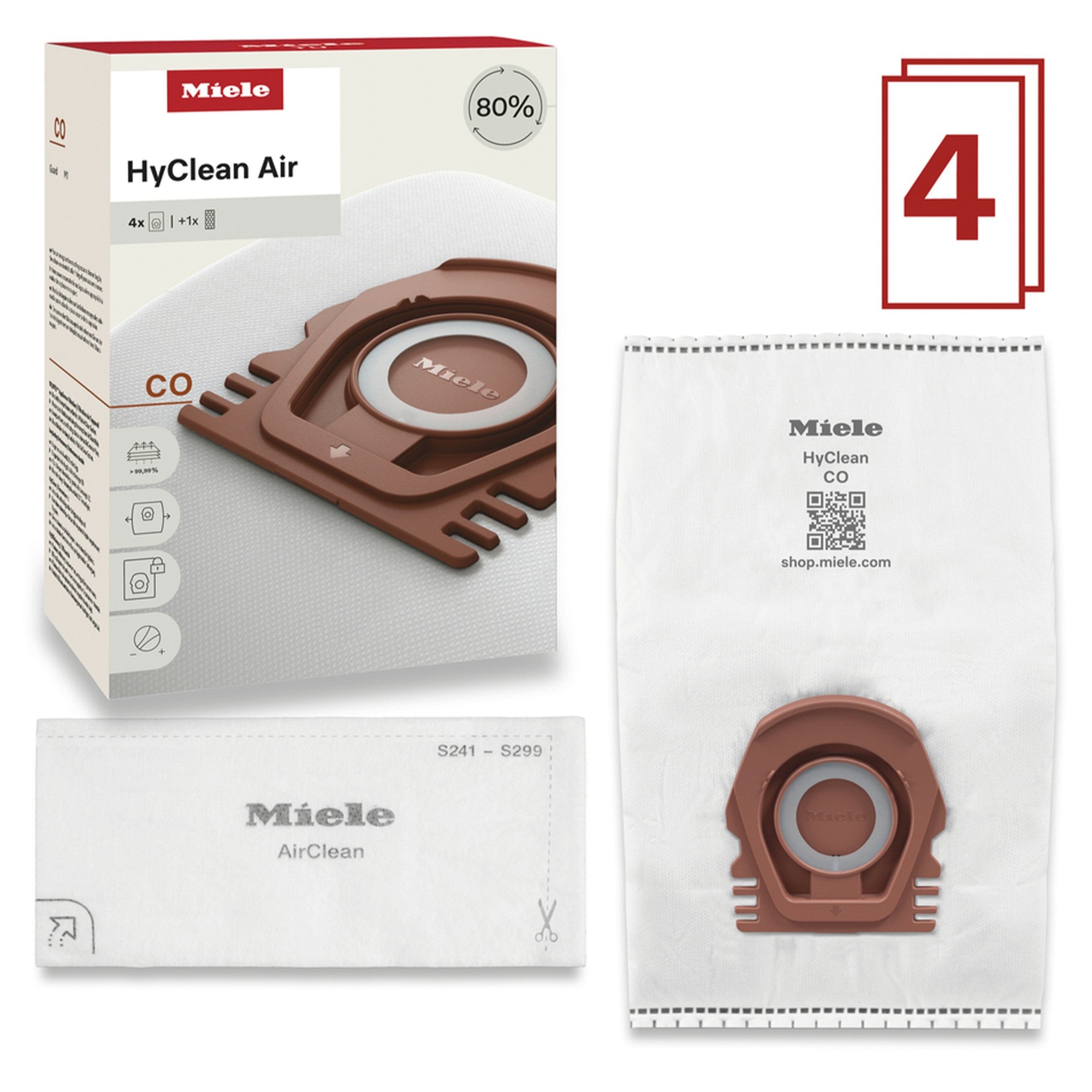 Miele CO HyClean Air For Classic Guard M1 Canister Vacuum – 4pk
