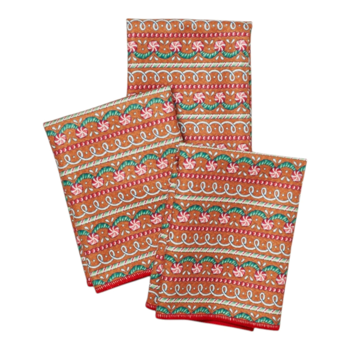 Once Again Anywhere Mighty Mini Reversible Towel - 13" – Gingerbread – Set of 3