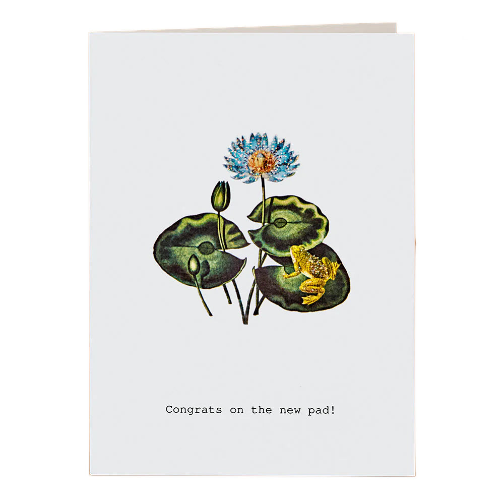 Congrats On The New Pad! Glitter Greeting Card – 3.5" x 5"