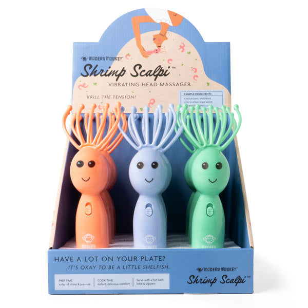 Shrimp Scalpi Head Massager – Assorted Colors - Each Sold Separately