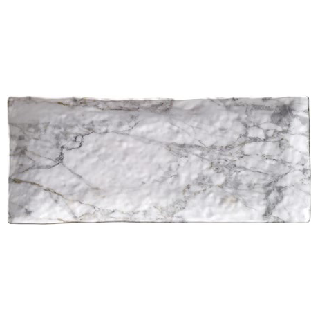 Merritt White Marble Melamine Rectangle Serving Tray  – 15.2" x 6.5"