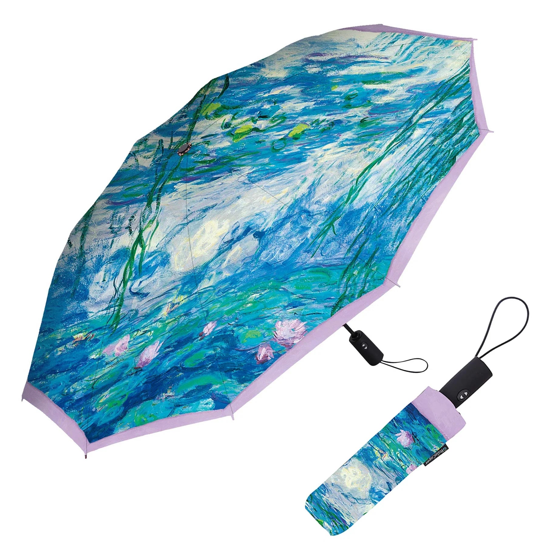 RainCaper Folding Travel Umbrella – Monet – Nympheas