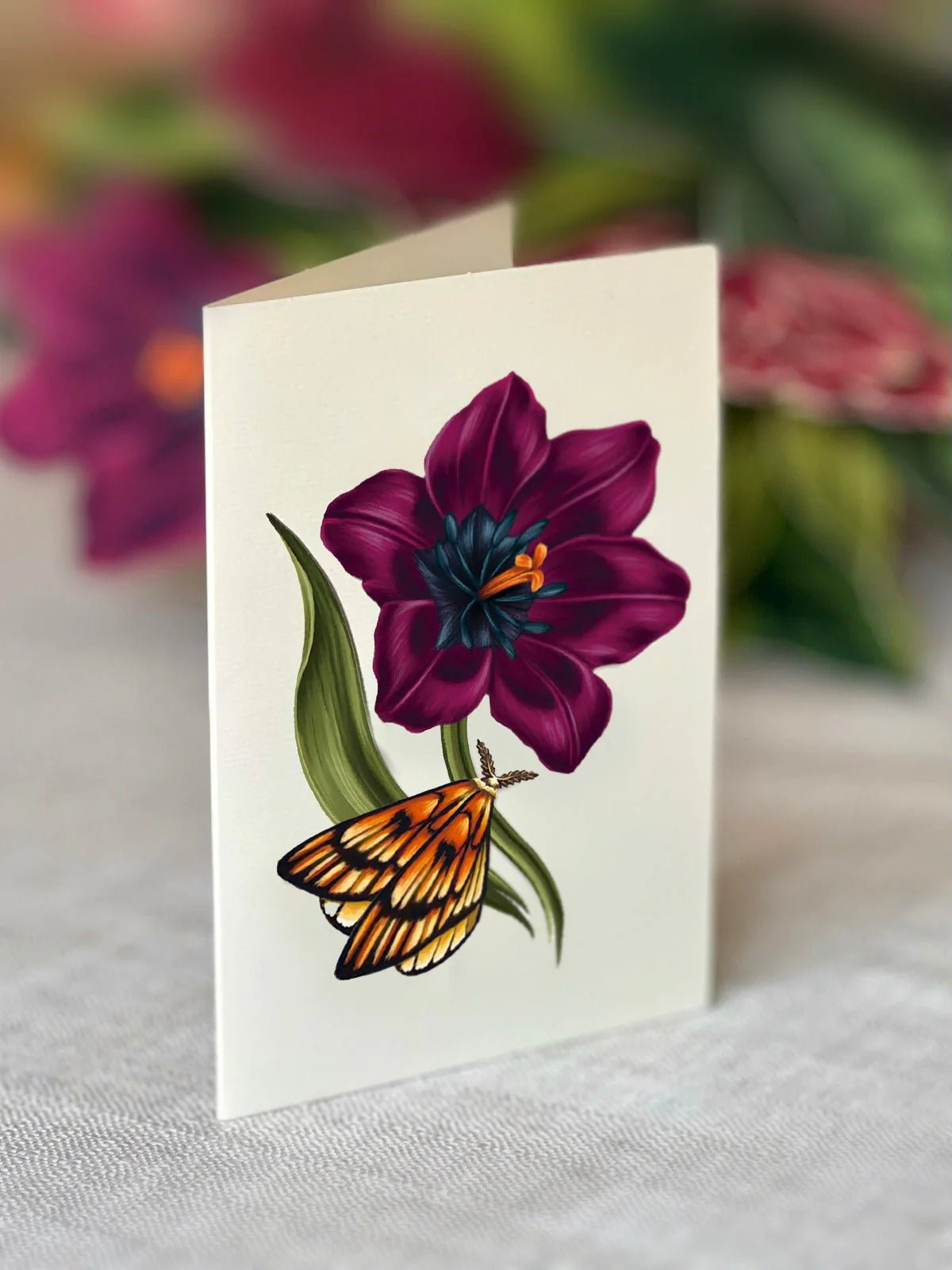 Fresh Cut Paper 3D Pop Up Flower Greeting Note Card – Moonlight Garden – 6" x 5"