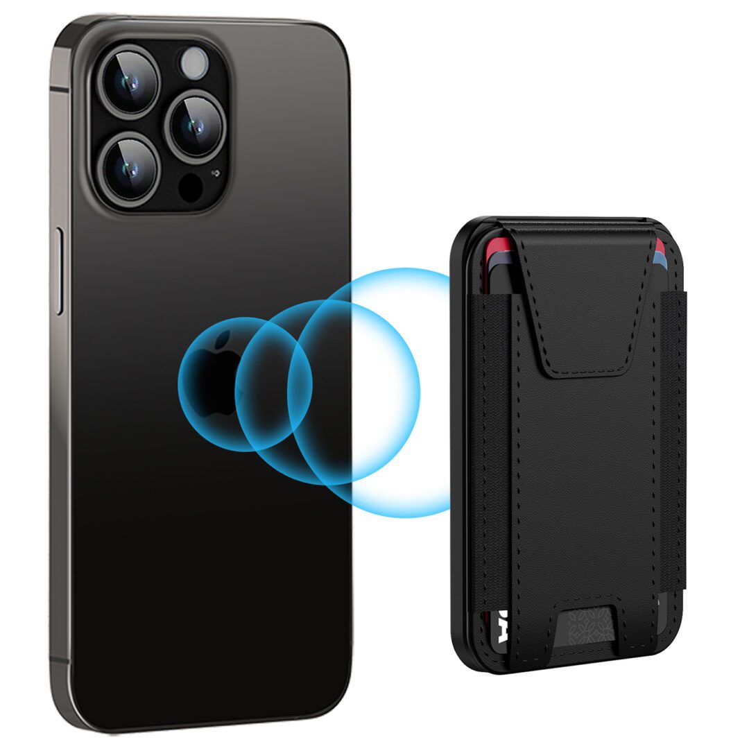 Phunkee Tree Leather Magnetic Wallet & Tracker – Black