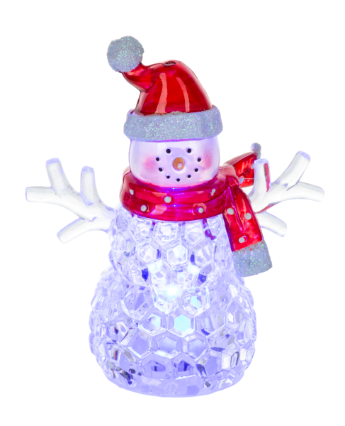 Light Up Mini LED Crystal Snowman – Assorted Colors – Each Sold Separately