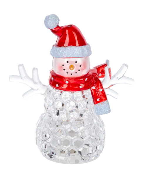 Light Up Mini LED Crystal Snowman – Assorted Colors – Each Sold Separately