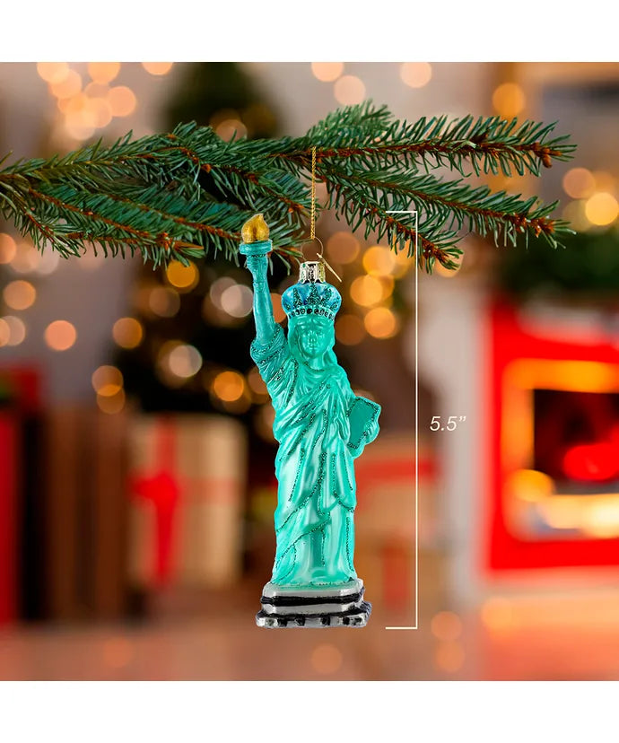 Noble Gems New York City Statue Of Liberty Glass Ornament