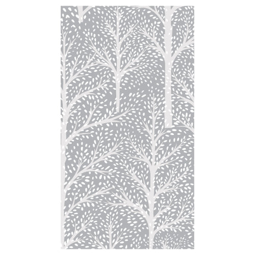 Caspari Winter Trees Silver Guest Towel - 15pk
