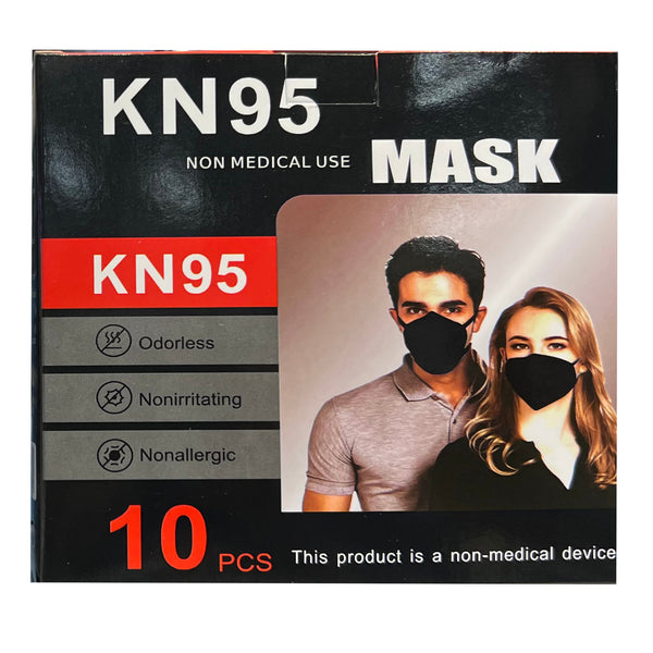 KN95 Disposable 2-Fold Face Mask – Black – Pack of 10
