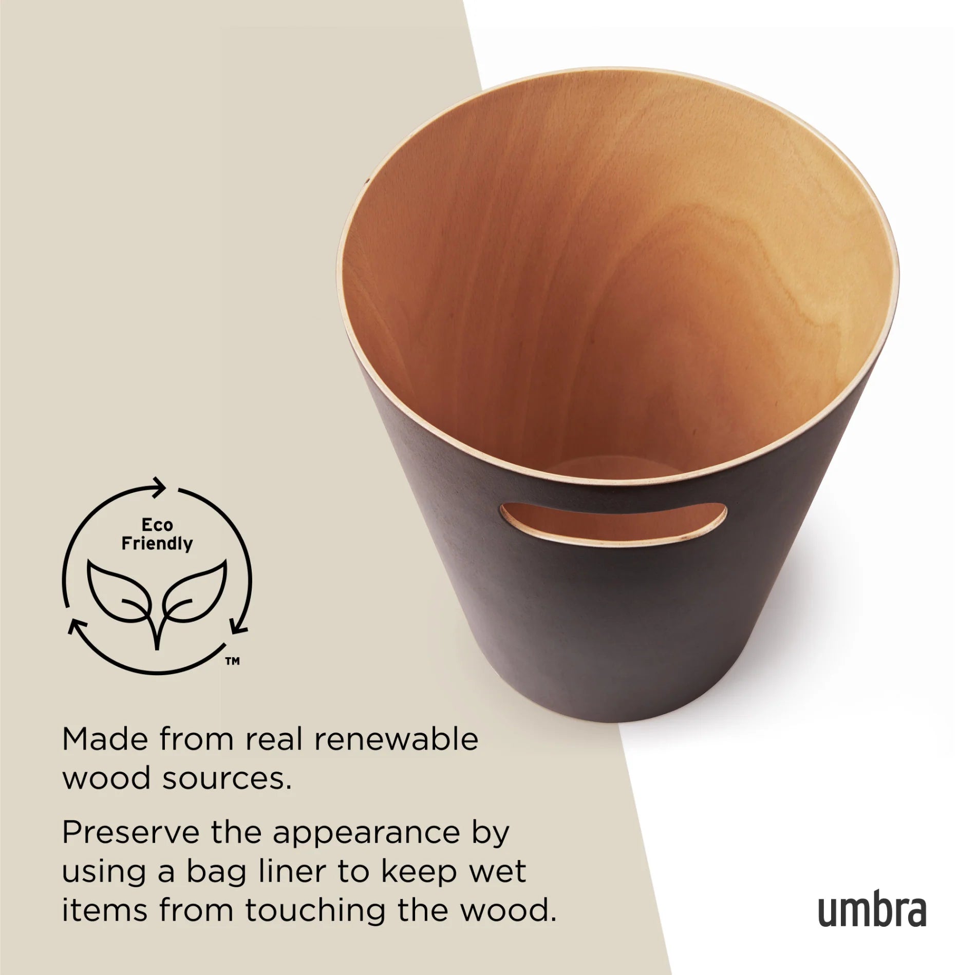 Umbra Woodrow Waste Can – Espresso
