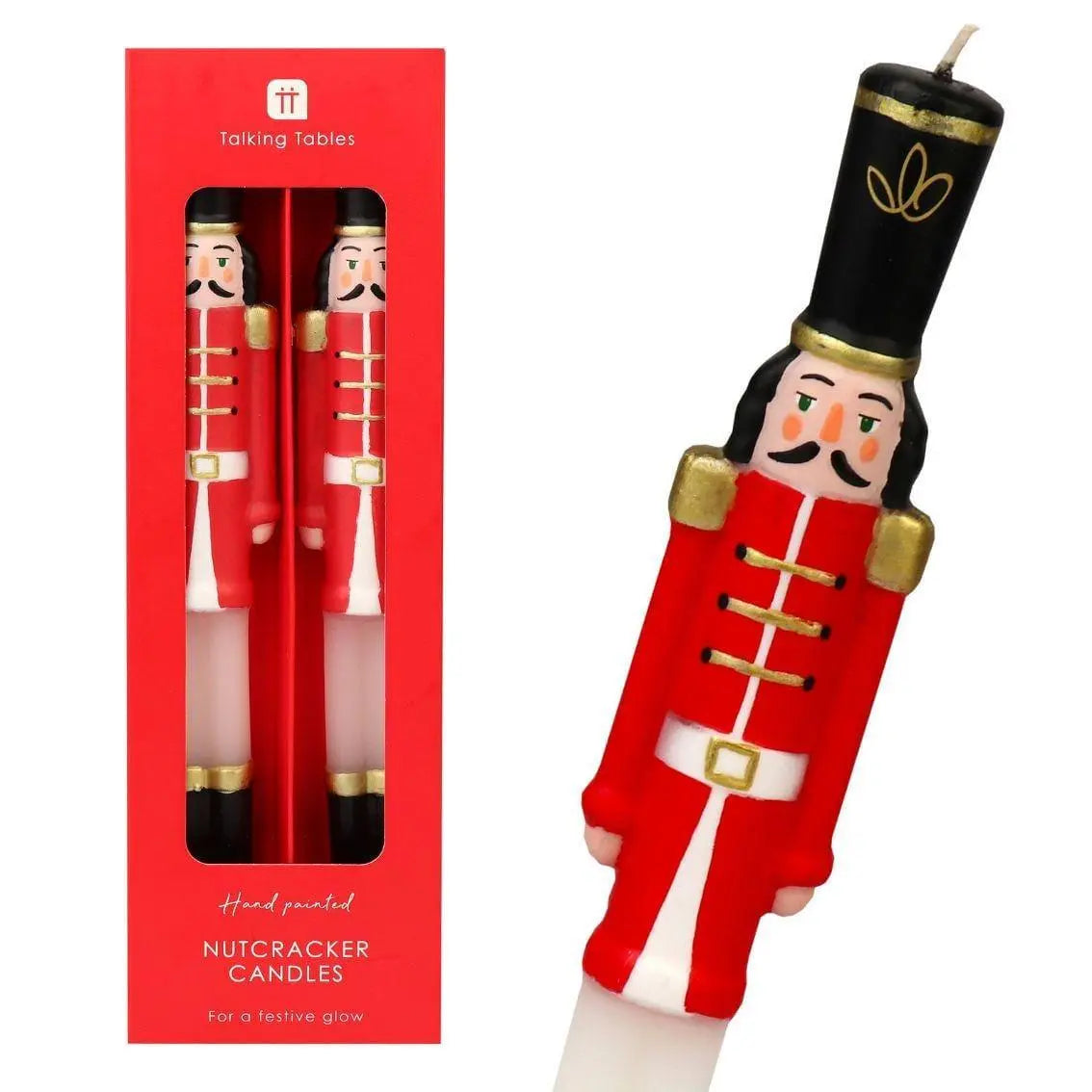 Nutcracker Soldier Christmas Dinner Candles - 10" – Pack of 2