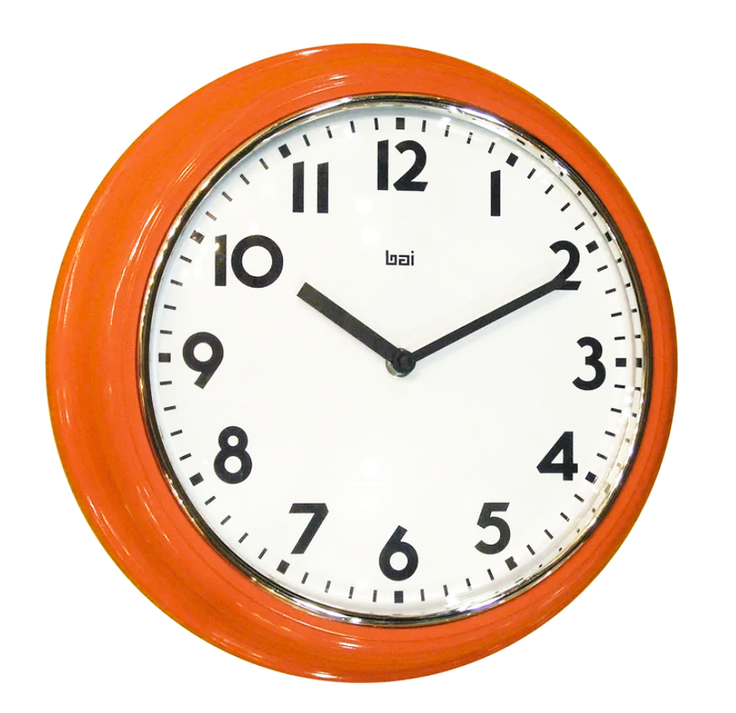 Bai Retro Wall Clock – 13" – Orange