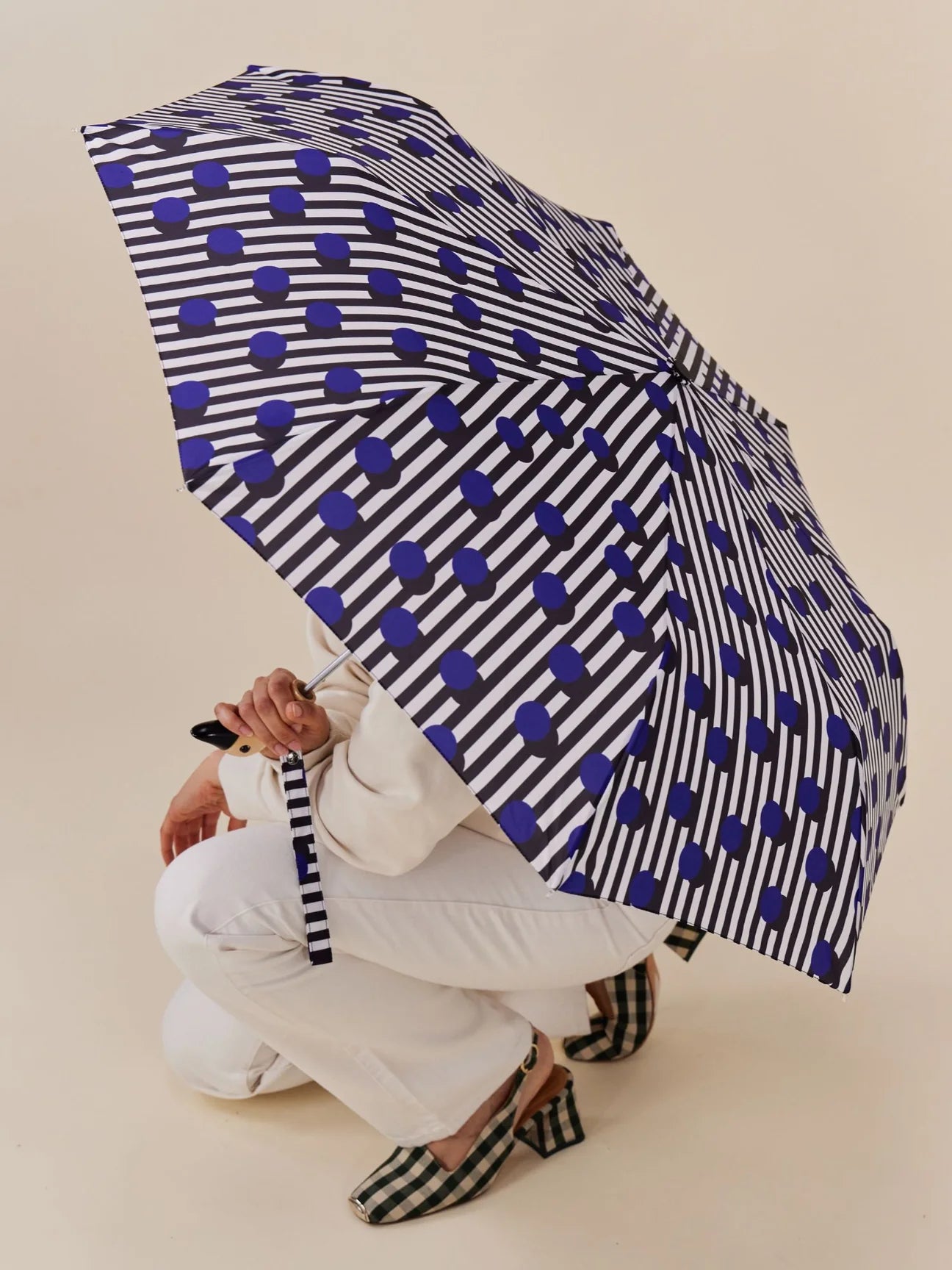 Original Duckhead Auto-Open Eco-Friendly Umbrella – Polkastripe