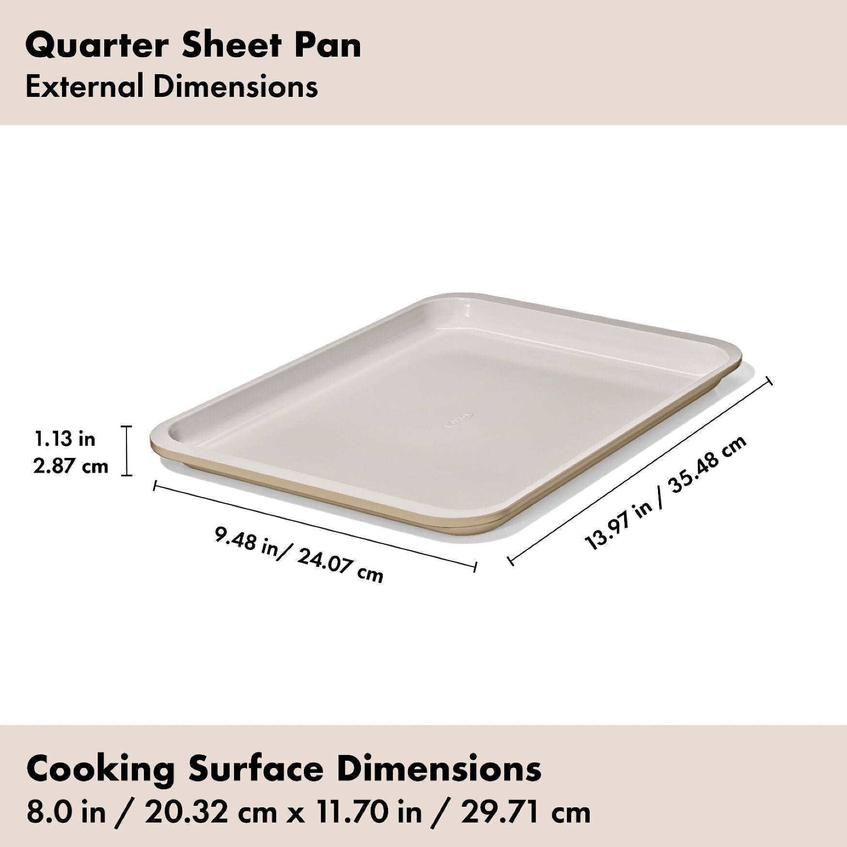 Oxo Non-Stick Pro Ceramic Coated Metal Bakeware Quarter Sheet Pan – 14" x 10"