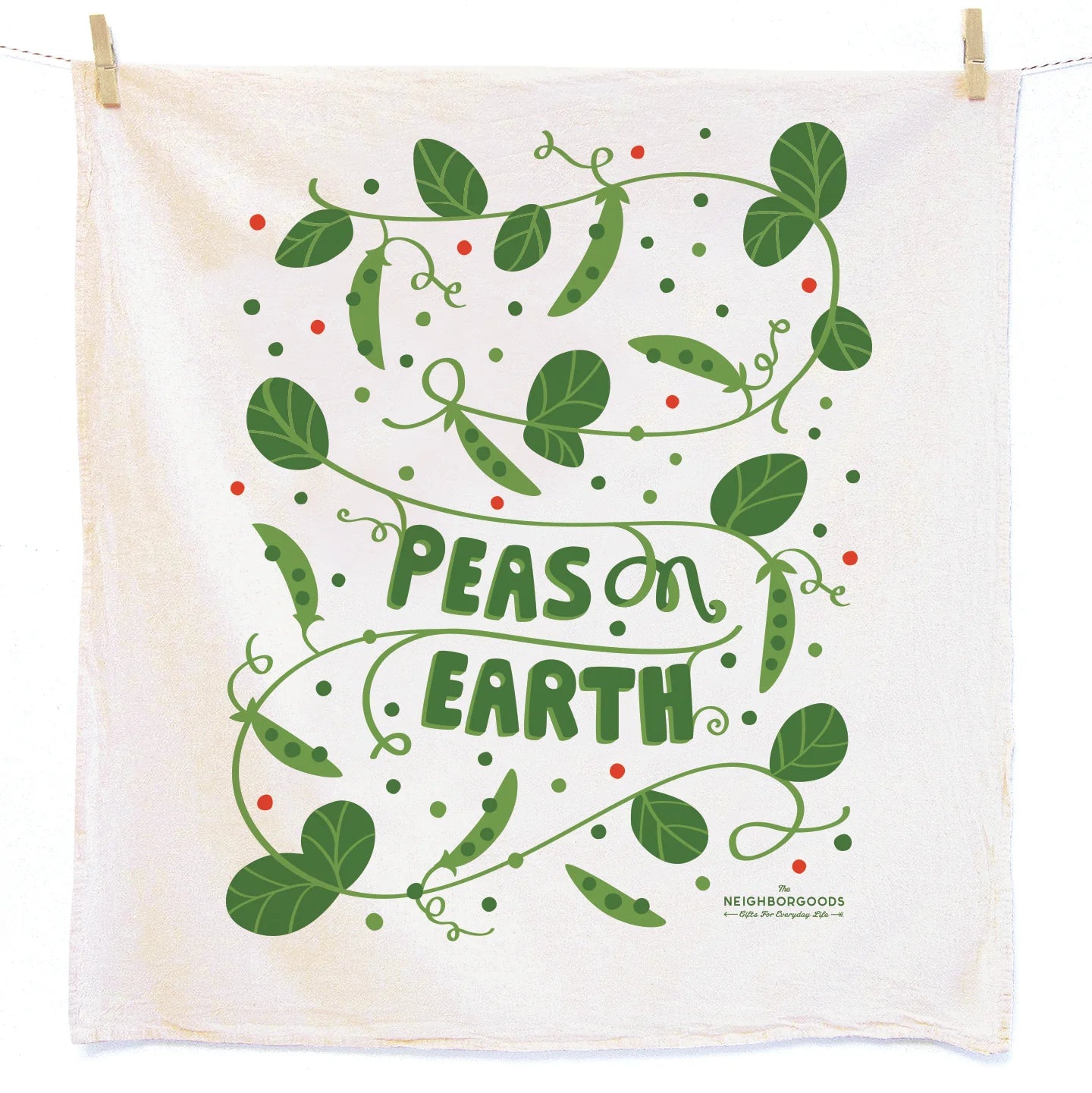 Dish Towel & Sponge Cloth Gift Set – "Peas On Earth"