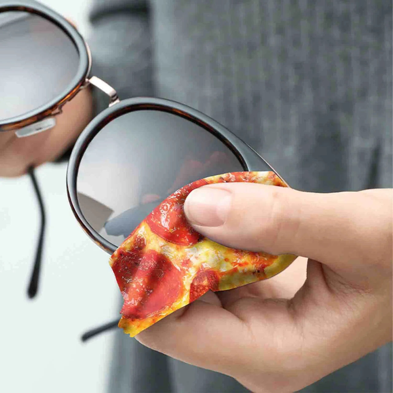 Pikkii Pepperoni Pizza Eyeglass Cleaning Cloth