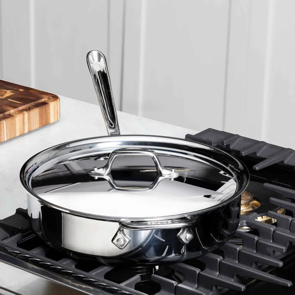 All-Clad D3 Stainless Steel 6-Quart Sauté Pan With Lid