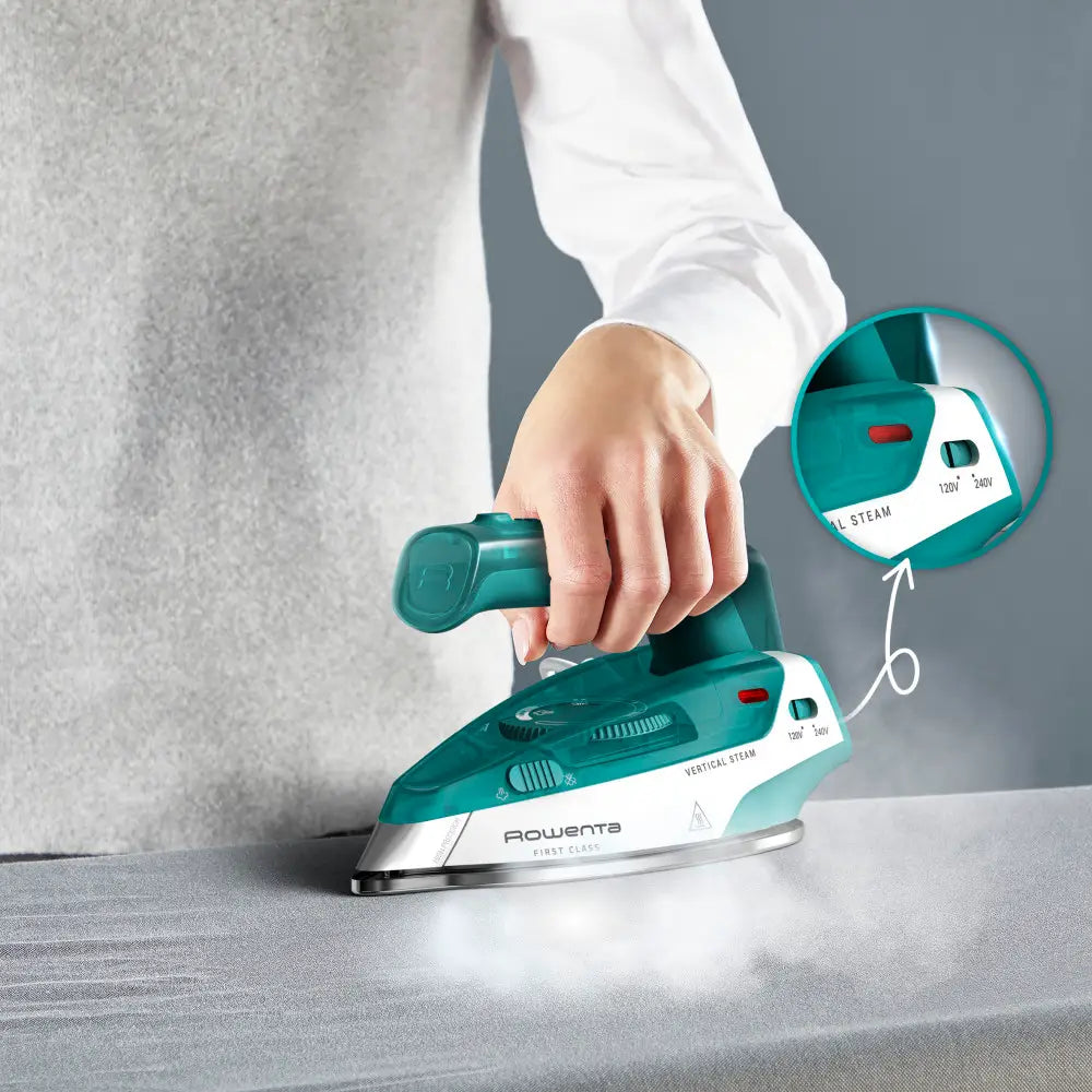 Rowenta Compact Travel-Ready Foldable First Class Steam Iron – 1000 Watts