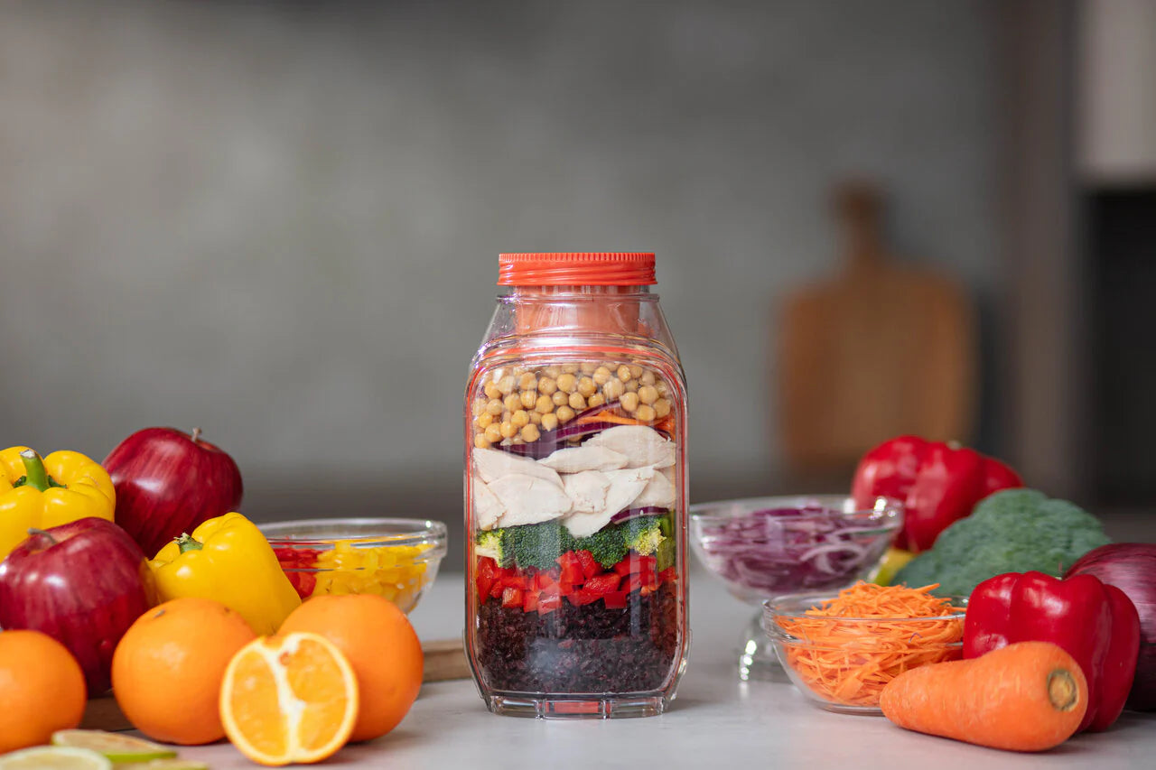 Prepara Harvest Pod With Leakproof Lid & Dressing Capsule For Salad On The Go – Holds 6 Cups