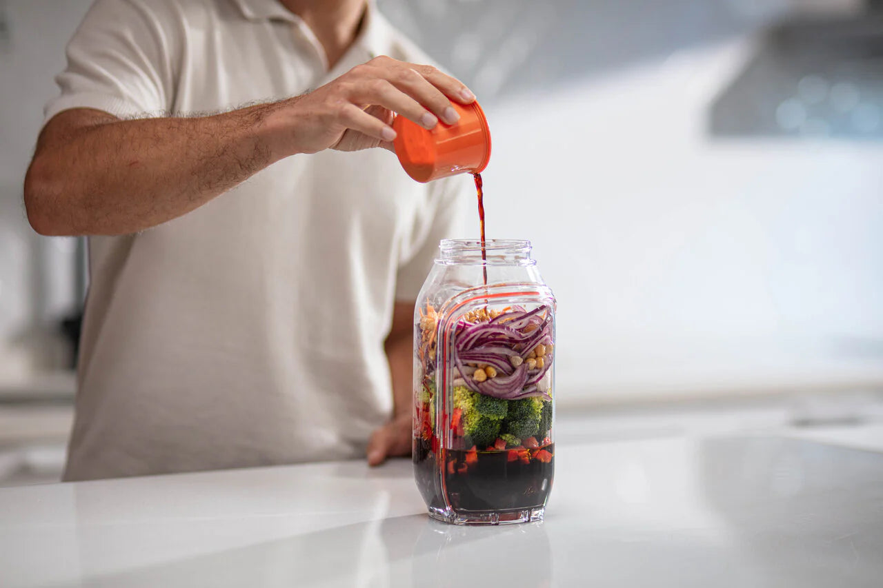 Prepara Harvest Pod With Leakproof Lid & Dressing Capsule For Salad On The Go – Holds 6 Cups