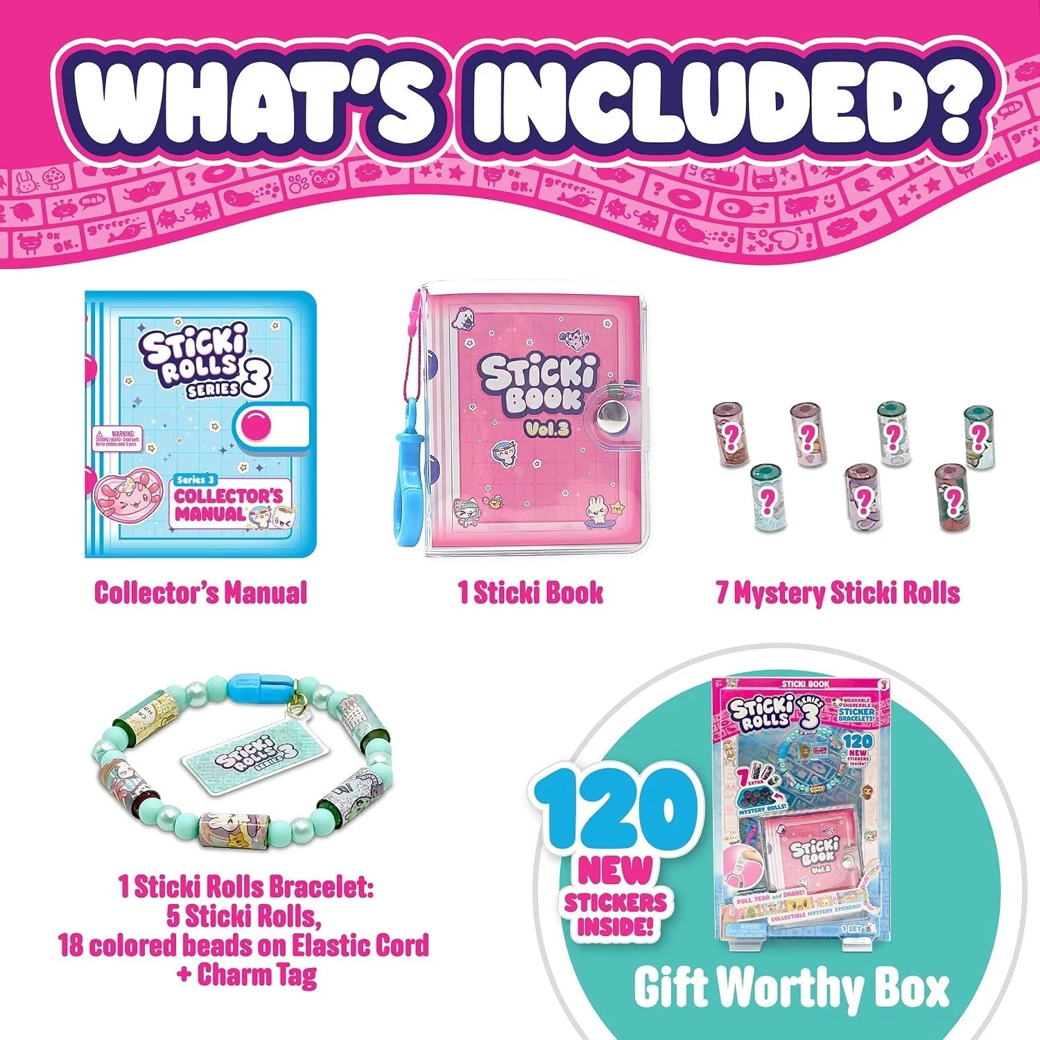 Sticki Rolls – Sticki Book Series 3 Wearable Shareable Sticker Bracelets