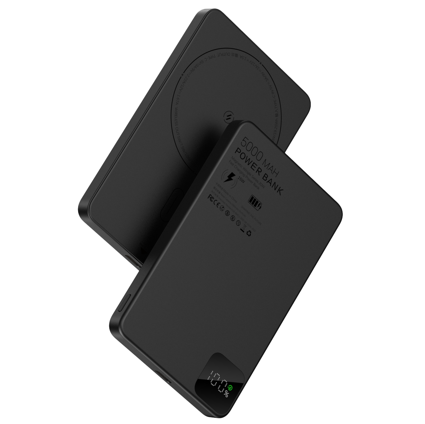 FashionIt - MagPower 3-in-1 Lite Portable 5000 mAh Powerbank - Black