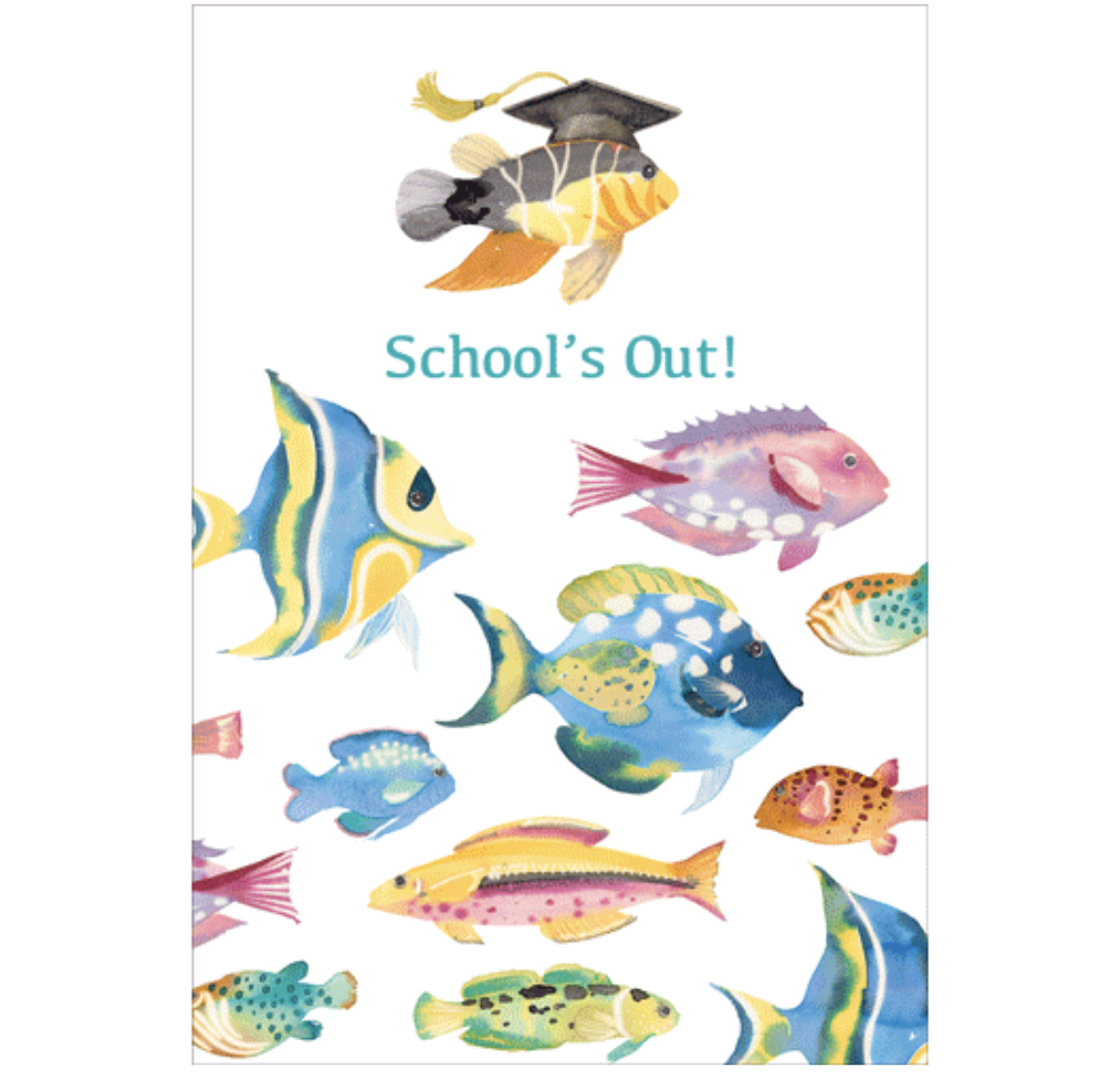 Caspari – School's Out Grad Card – 1 Card & 1 Envelope