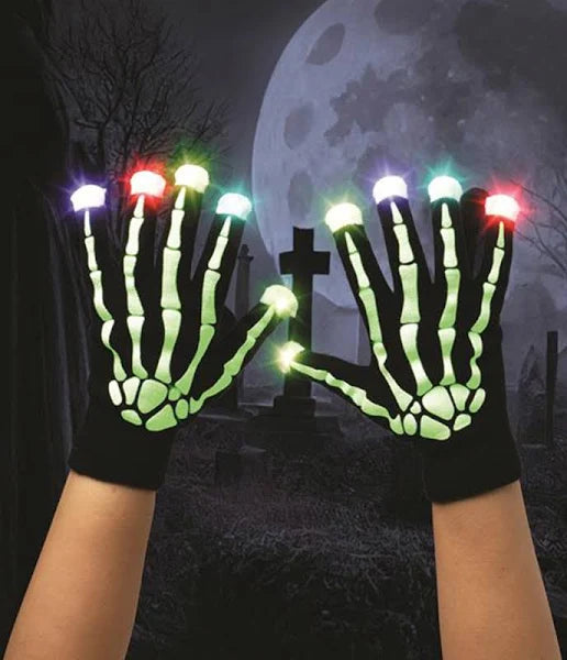 Funny Bones LED Light Up Skeleton Gloves