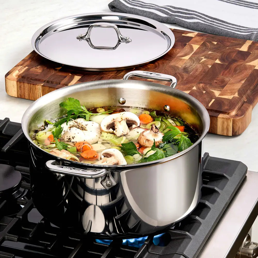 All-Clad #401716L D3 Stainless 3-ply Bonded Cookware Set – 14 pc. Set