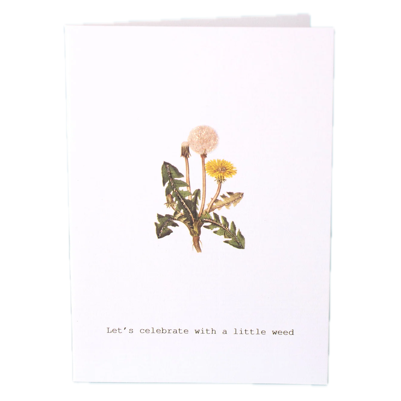 Tokyo Milk "Let's Celebrate With A Little Weed" Glitter Greeting Card – 3.5" x 5"