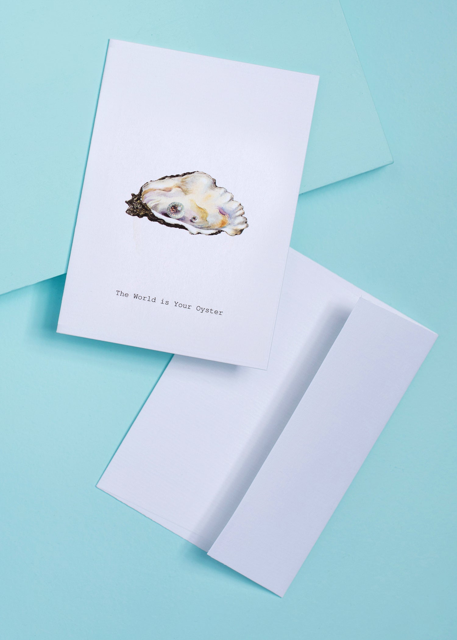 The World Is Your Oyster Glitter Greeting Card – 3.5" x 5"