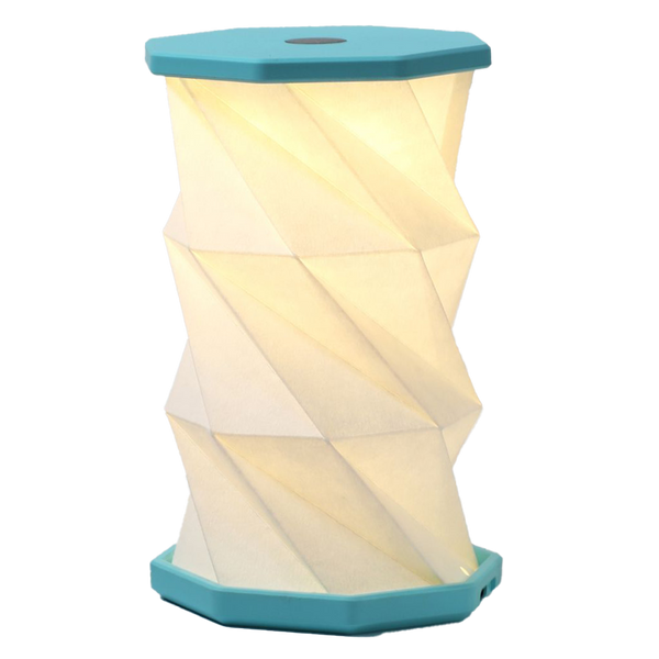 Gingko Folding Twist Mini Hexagon Lamp – Lagoon Teal – 3.25