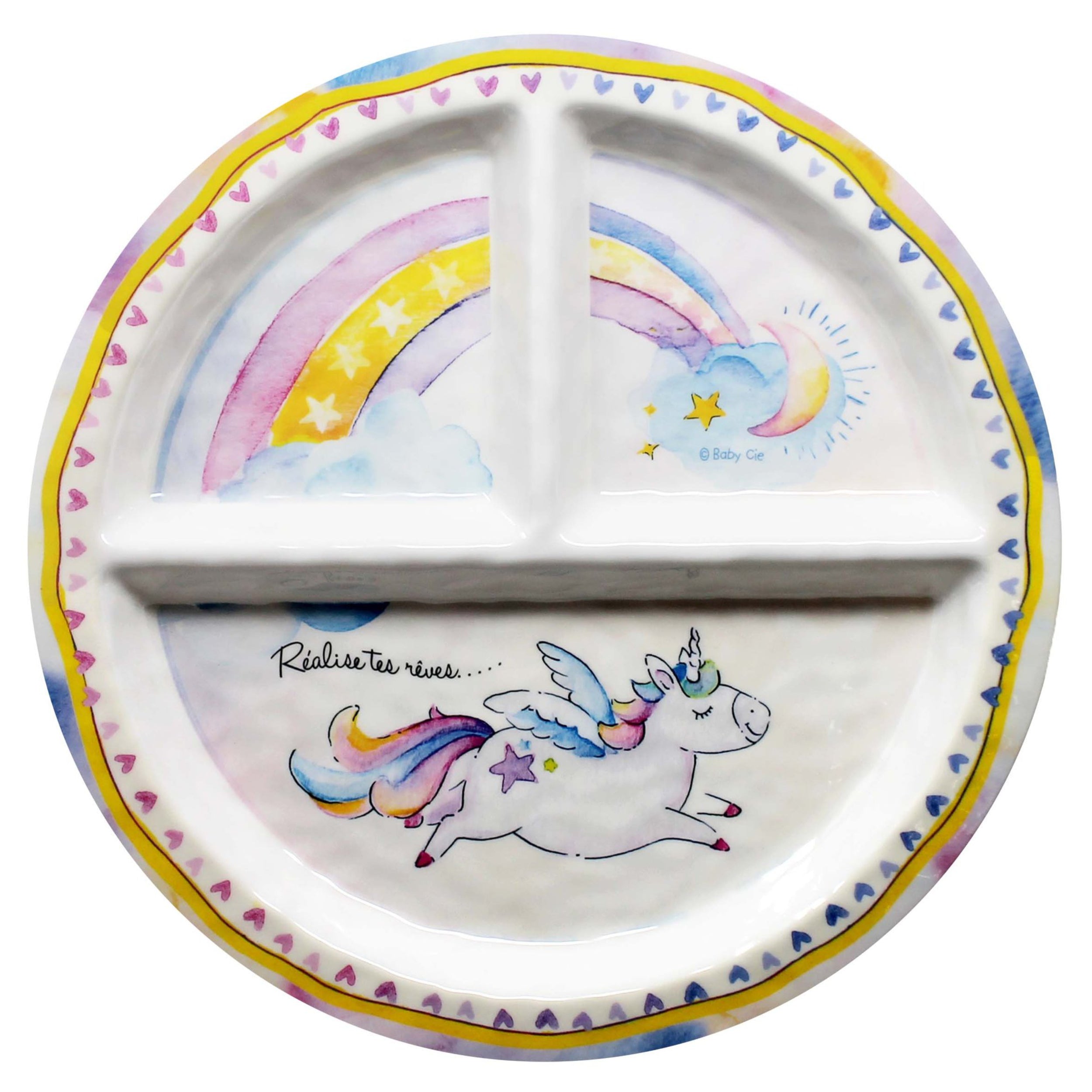 Le Cadeaux Melamine Round Plate for Kids – Realize Your Dreams