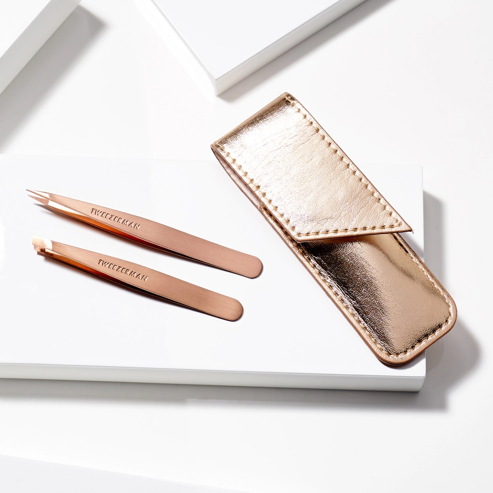 Tweezerman Petite Tweezer Set – Rose Gold