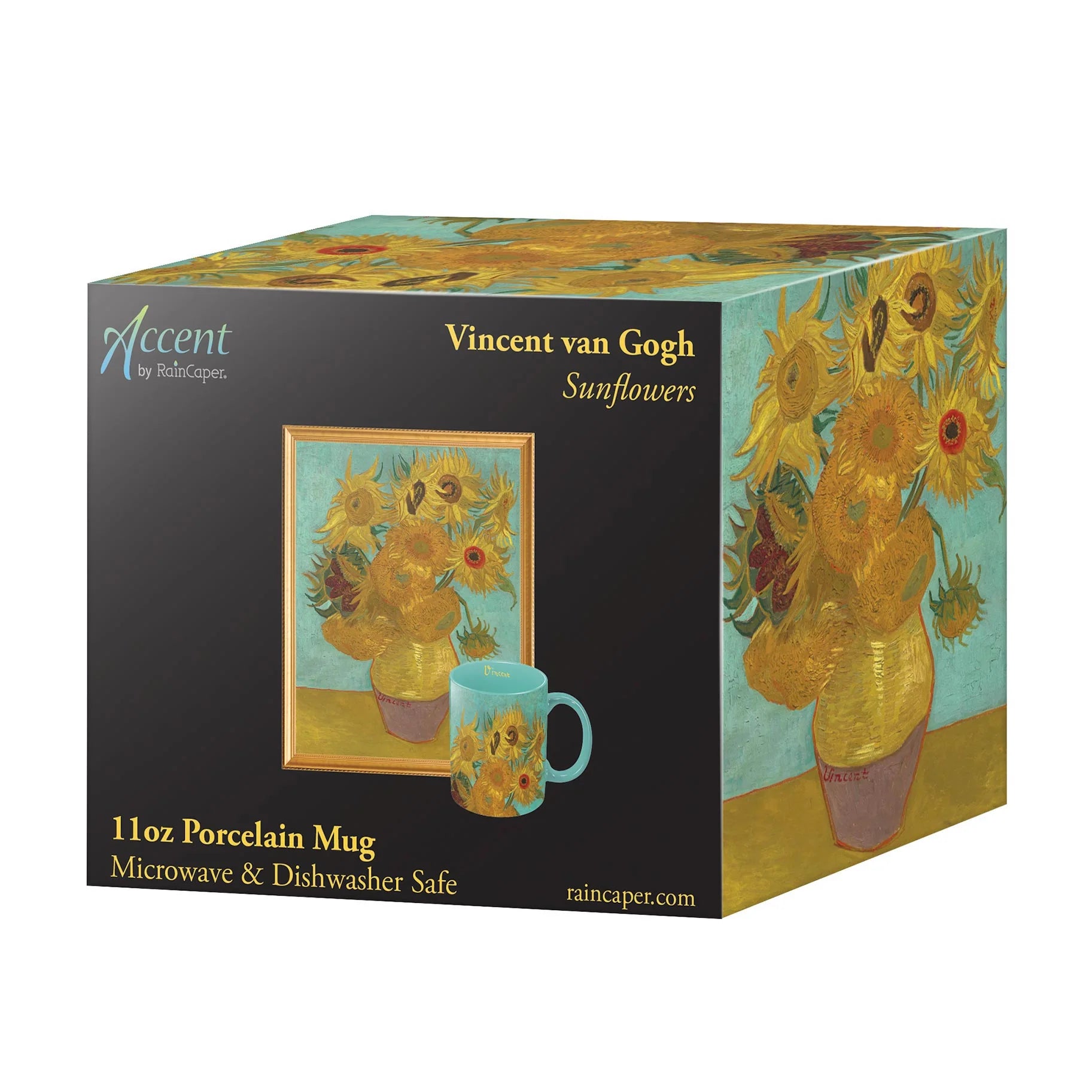 Porcelain Fine Art Coffee & Tea Mug – Van Gogh Sunflowers – 11oz.